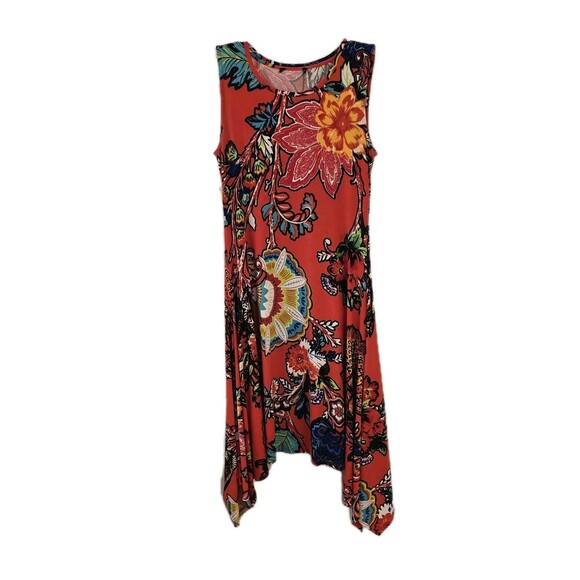 Sharkbite Hem,  Bohemian Floral Print Summery Dress Grace Elements Sleeveless - Picture 1 of 10